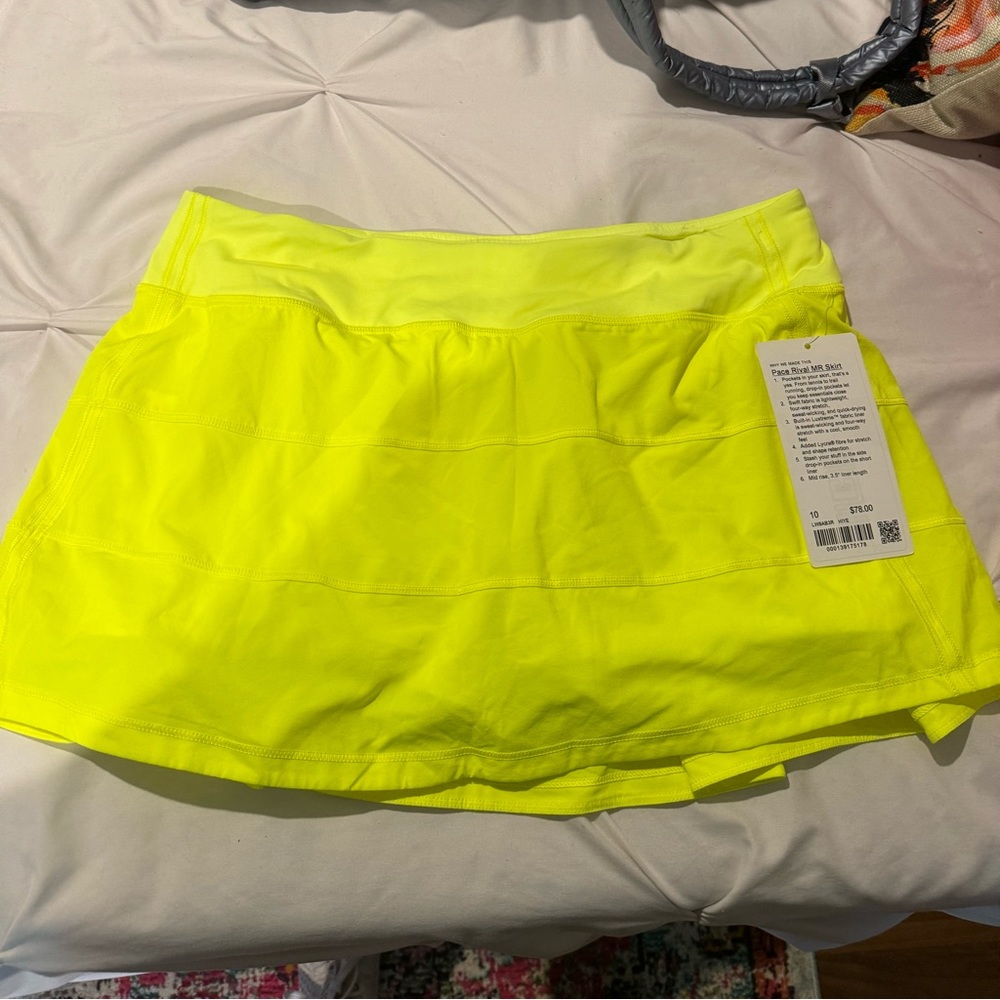 Lululemon neon yellow skirt